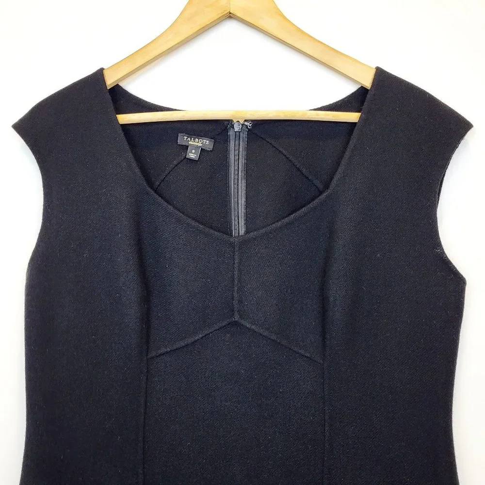 Talbots Black 100% Wool Structured Sheath Dress, Size 8, EUC - Picture 4 of 13